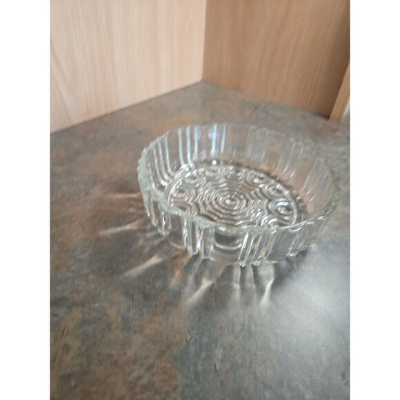 Vintage Clear Pressed Glass Round Serving  Dish 6.75" Diam. - Picture 3 of 6